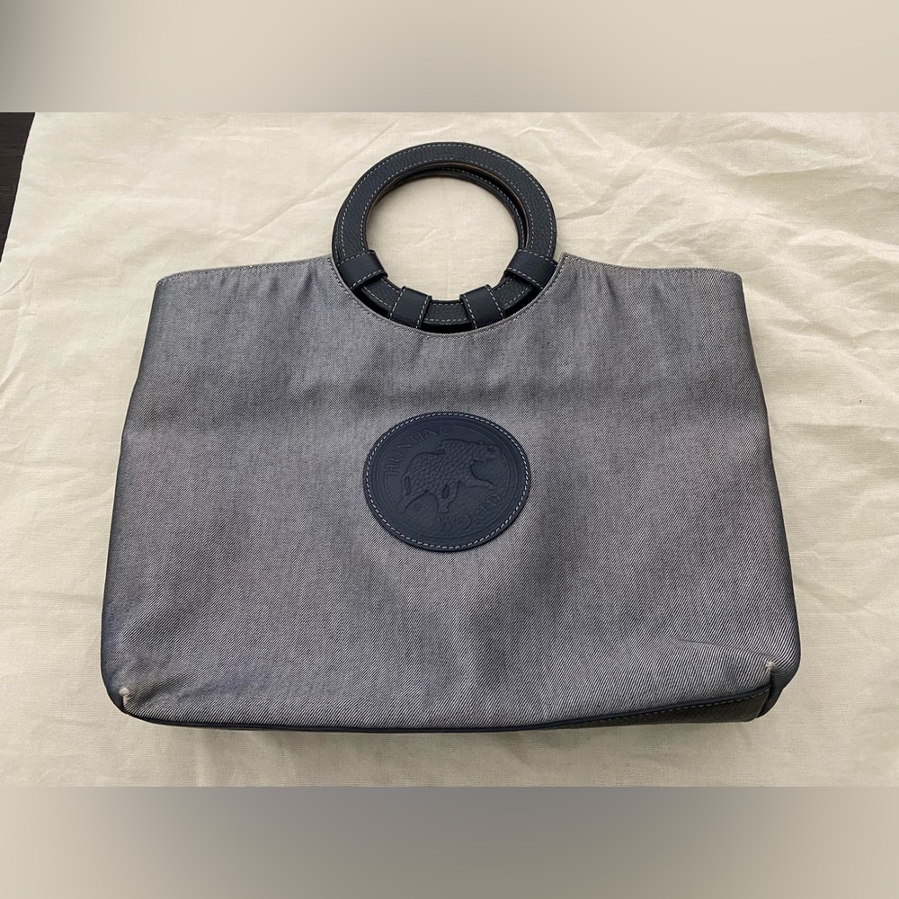 Authentic Vintage Hunting World Leather & Denim Tote/Handbag